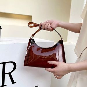 🆕Brown Jelly Transparent Baguette Shoulder Bag Purse